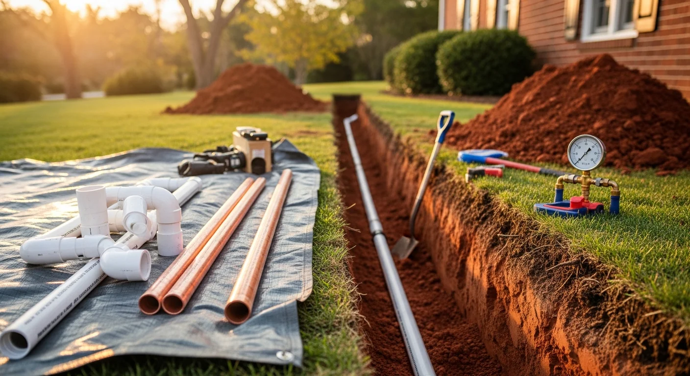 Water main service line repair and replacement work